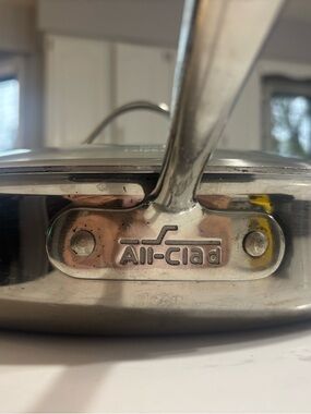 All-Clad 13”  Stainless Steel Skillet Lid with Handle - Silver